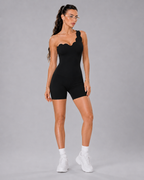 MC Scallop One-Shoulder Romper