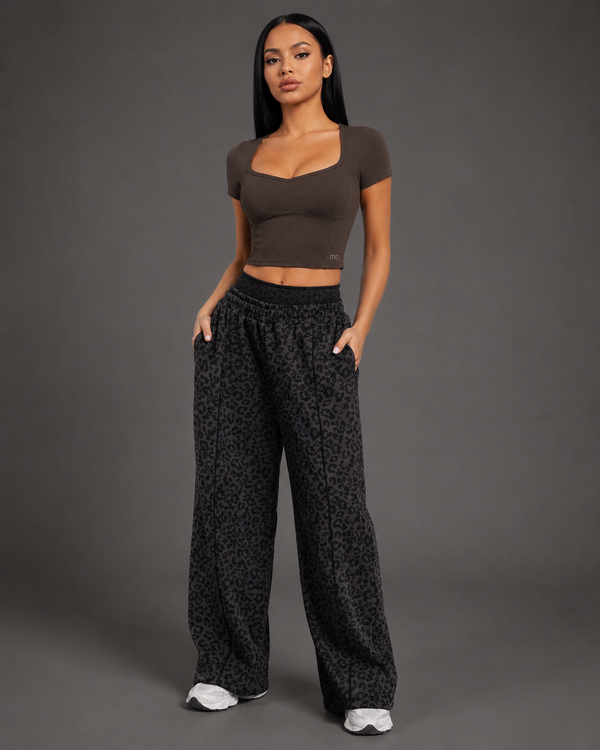 MC Shadow Leopard Wide-Leg Pants