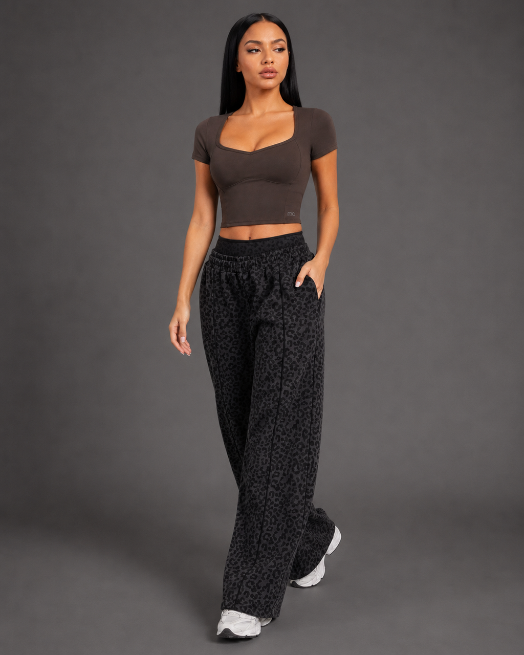 MC Shadow Leopard Wide-Leg Pants