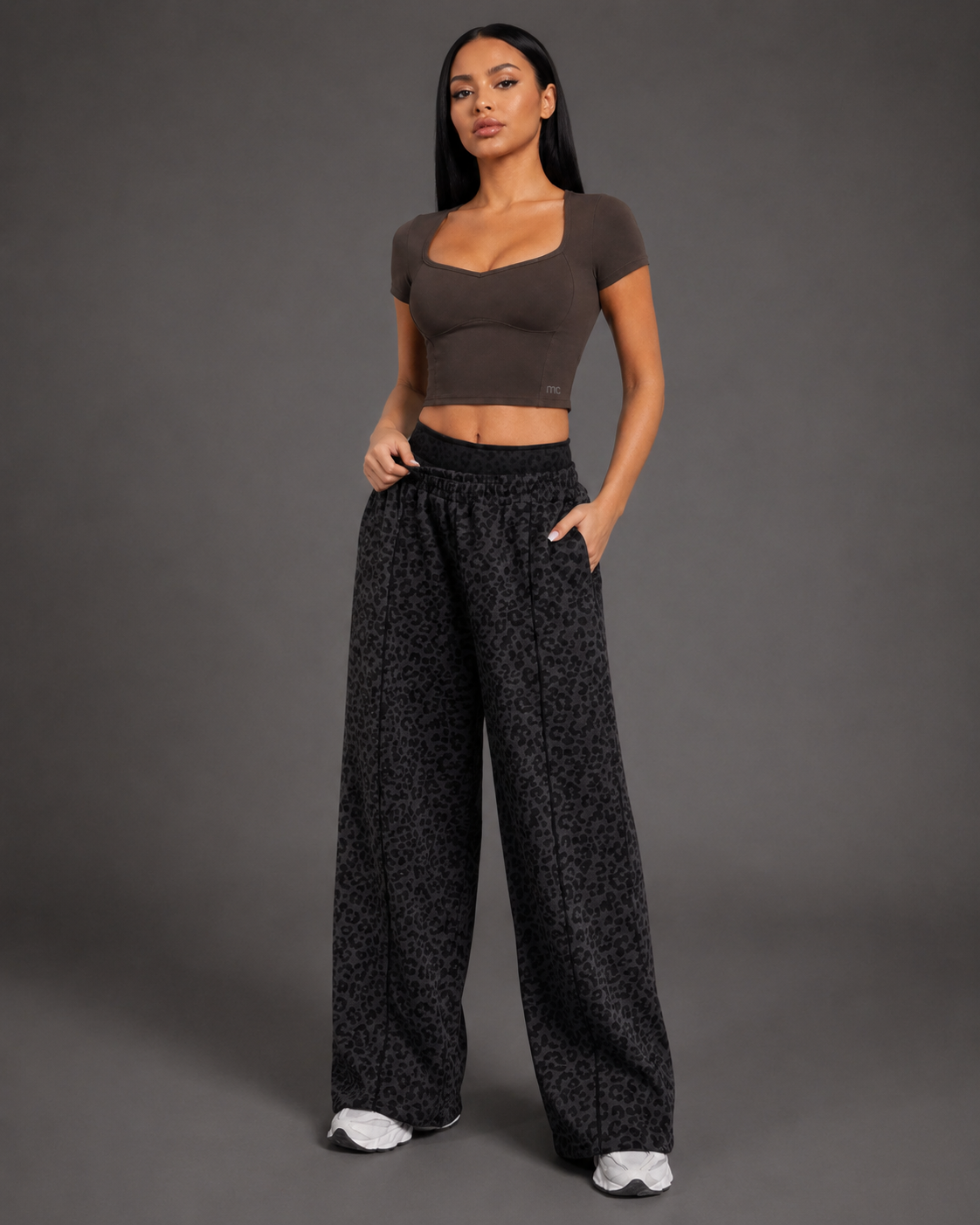 MC Shadow Leopard Wide-Leg Pants