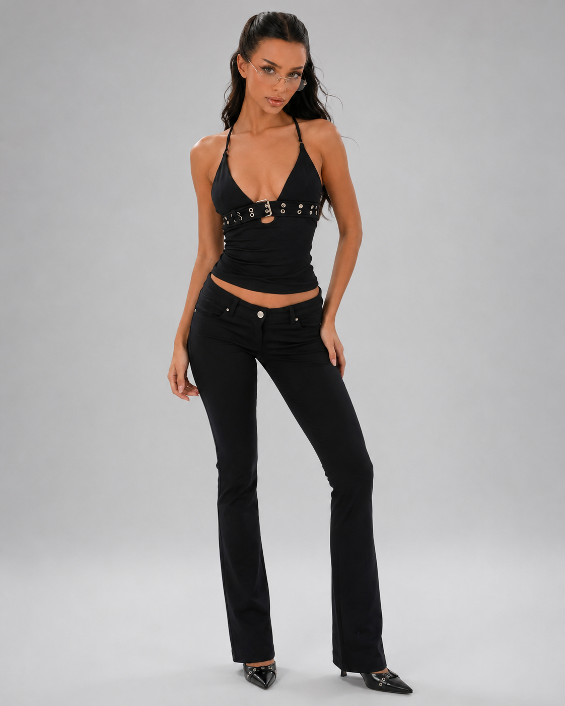 MC Afterdark Buckle Halter Top