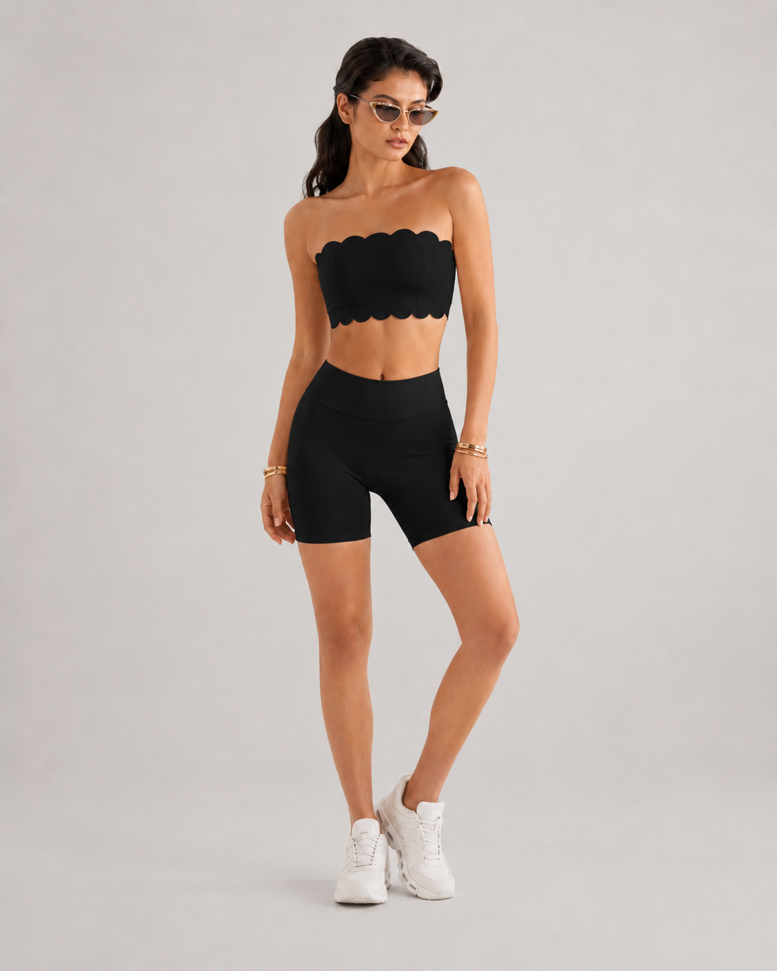 MC Scallop Bandeau Shorts Set
