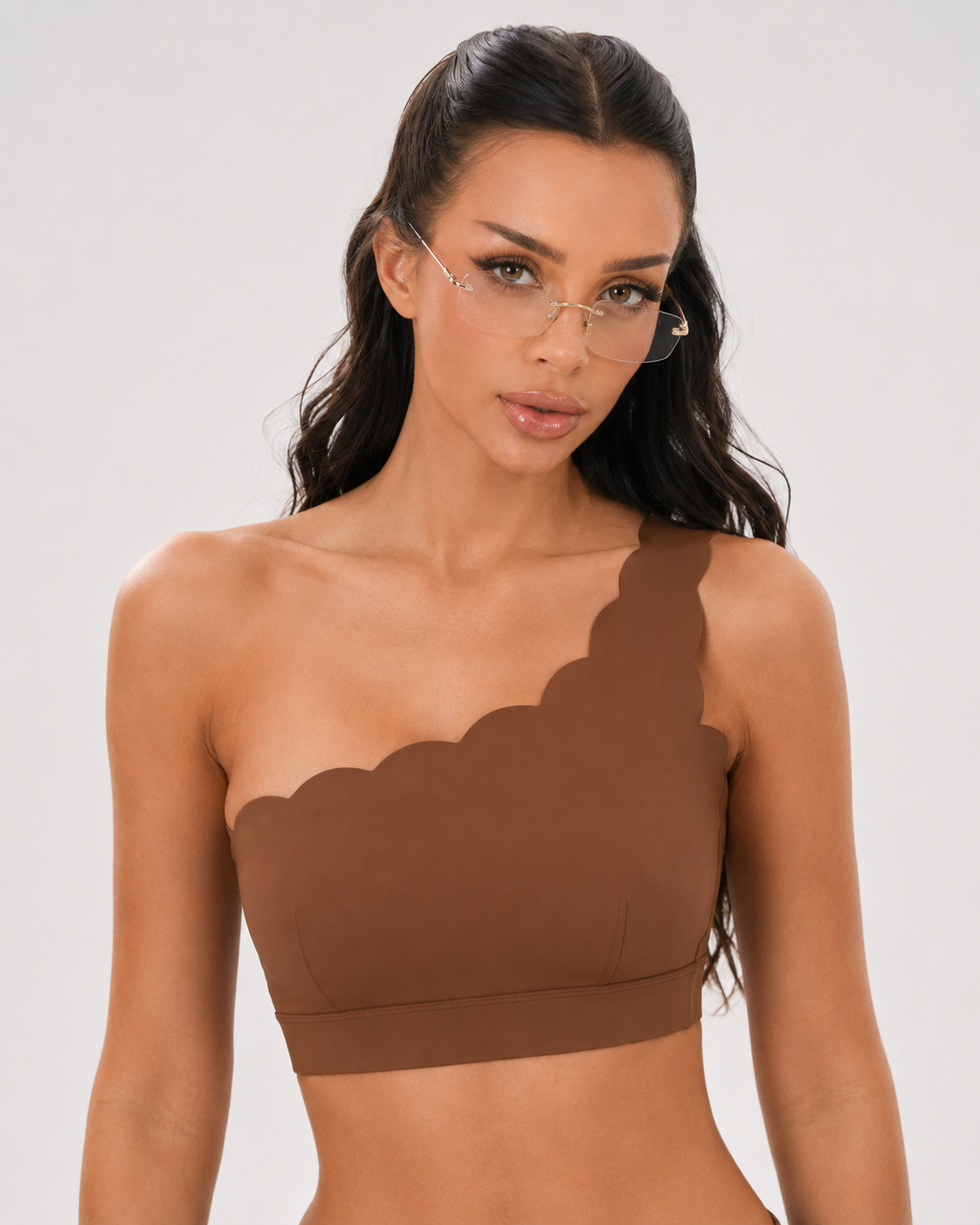MC Scallop One-Shoulder Sports Bra