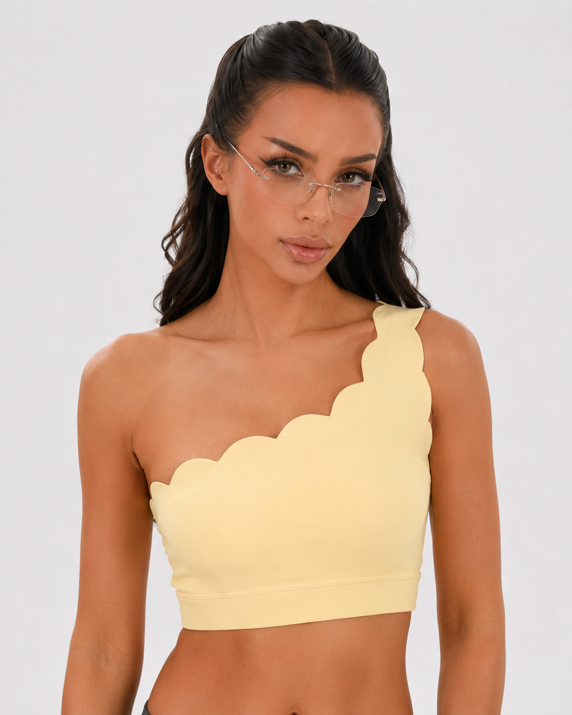 MC Scallop One-Shoulder Sports Bra