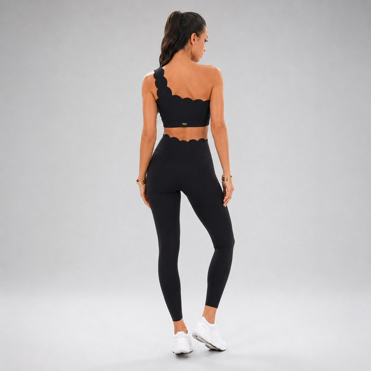 MC Scallop One-Shoulder Sports Bra