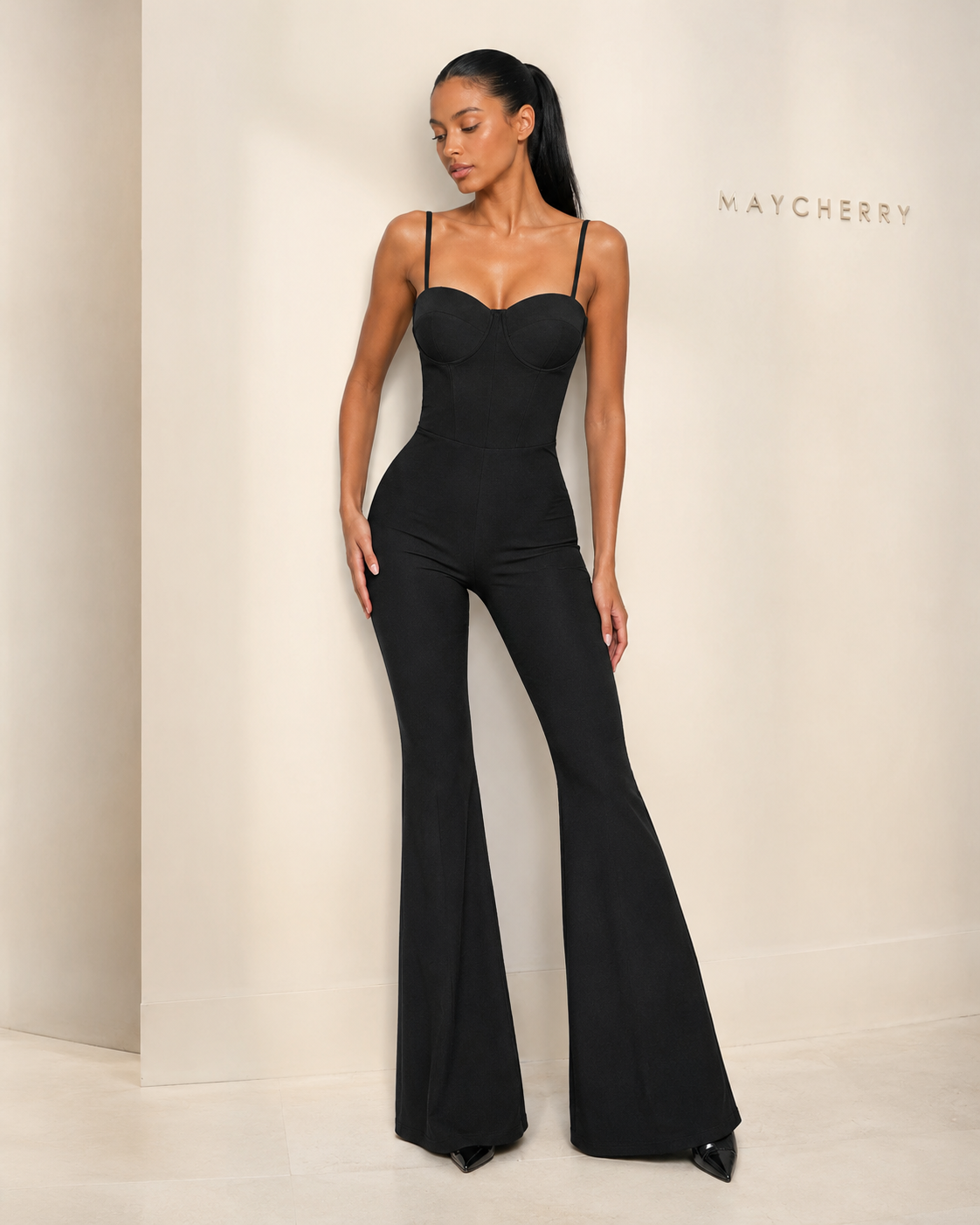 MC Noir Sculpt Flare Jumpsuit