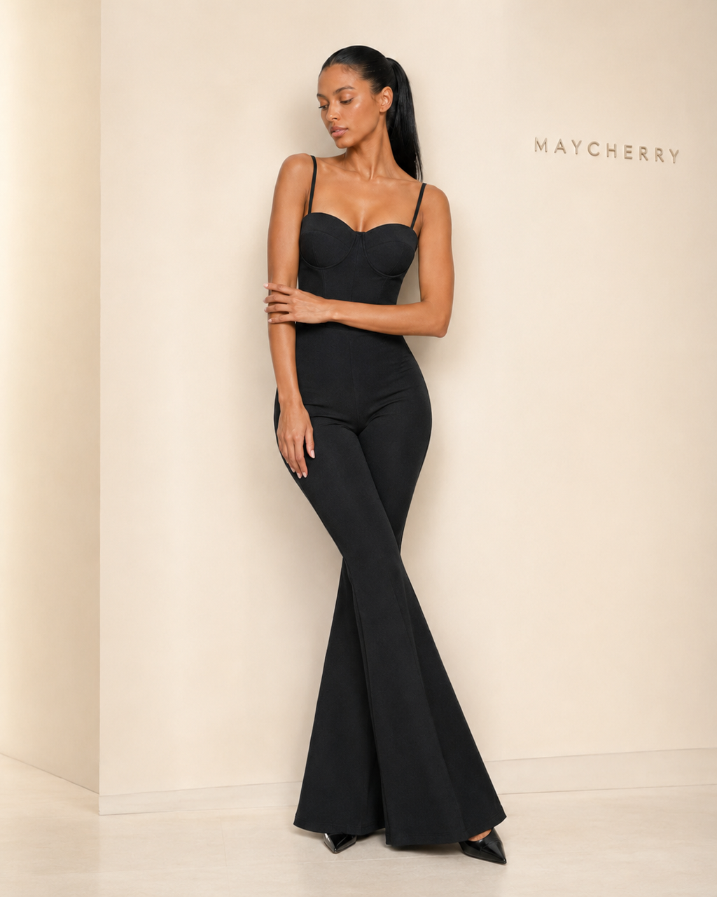 MC Noir Sculpt Flare Jumpsuit