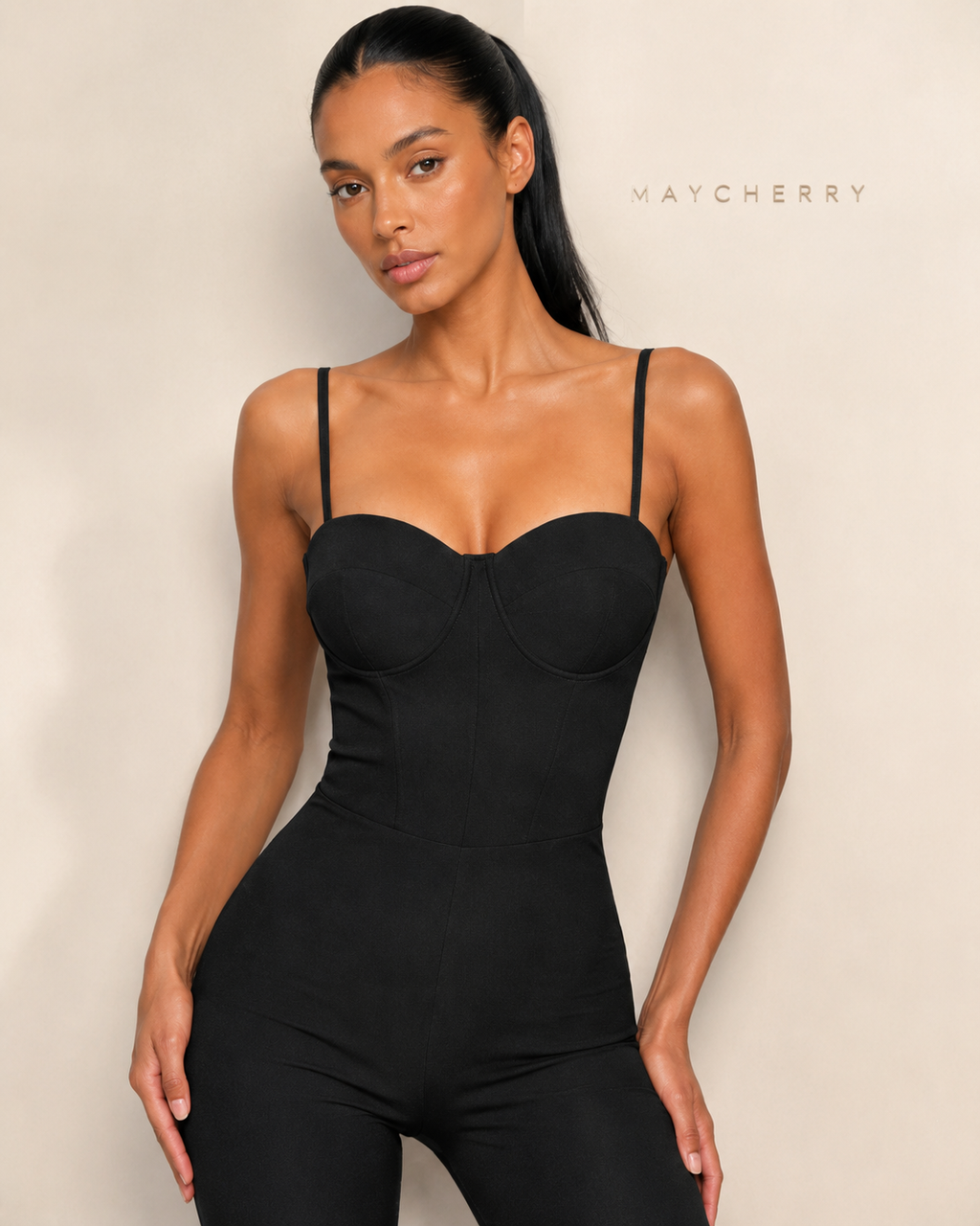 MC Noir Sculpt Flare Jumpsuit