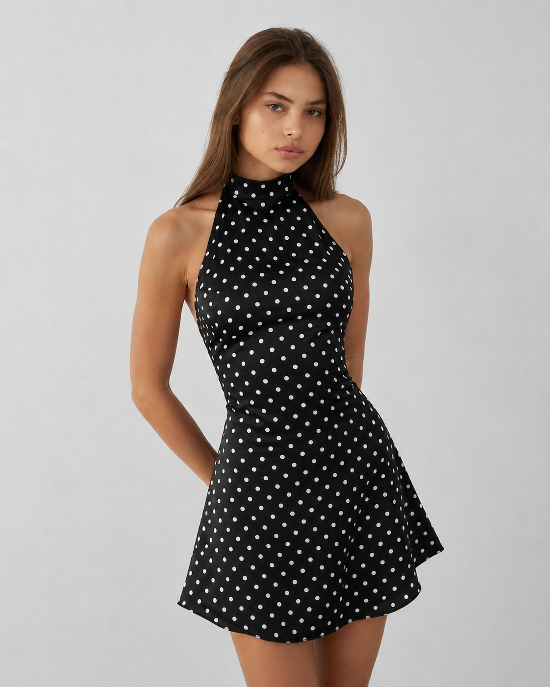 MC Dotted Halter Mini Dress