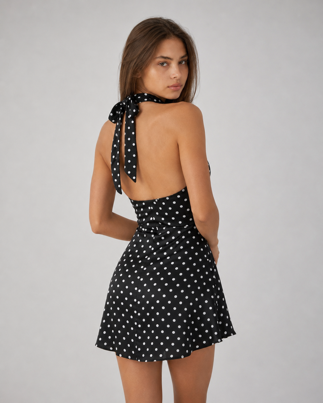 MC Dotted Halter Mini Dress