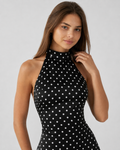 MC Dotted Halter Mini Dress