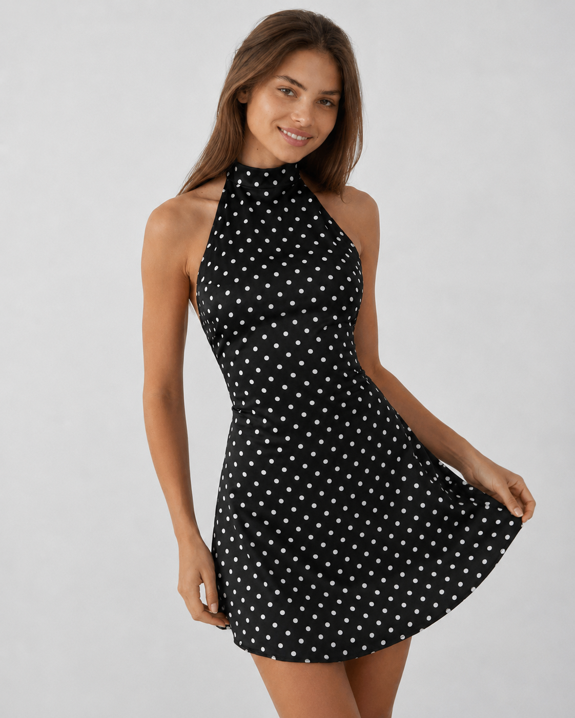 MC Dotted Halter Mini Dress