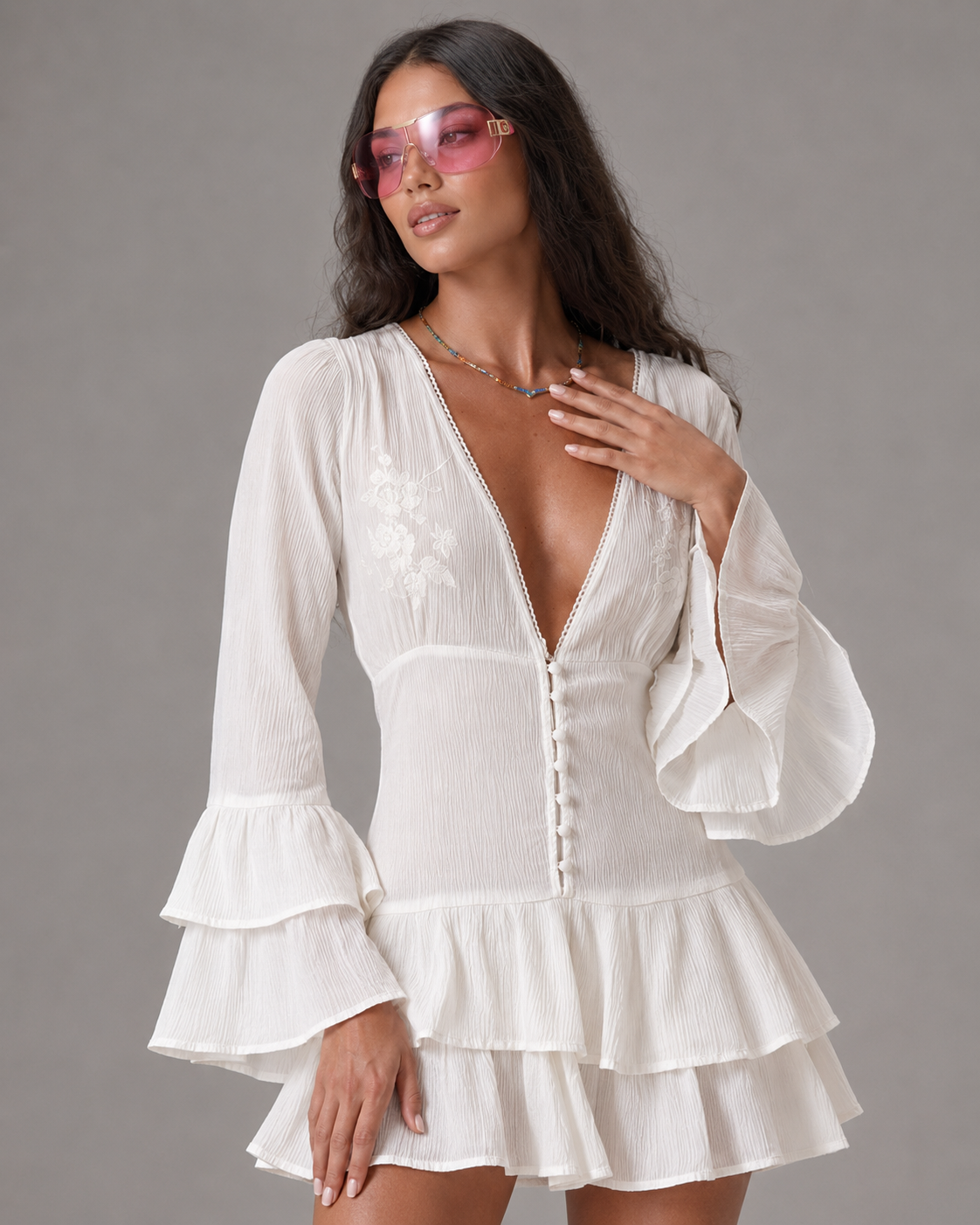 MC Soleil Ruffle Mini Dress