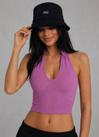 MC Ribbed Halter Crop Top