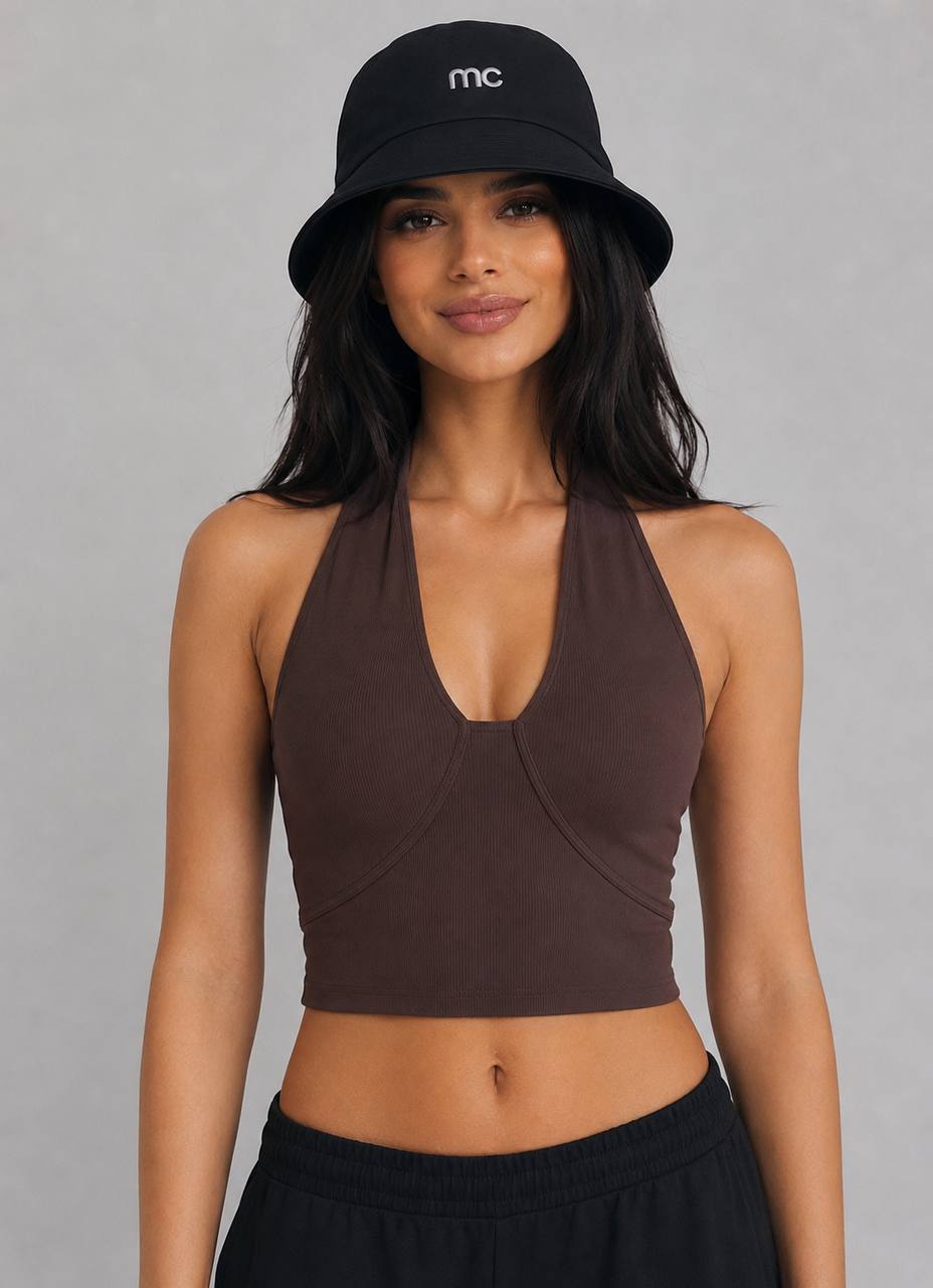 MC Ribbed Halter Crop Top