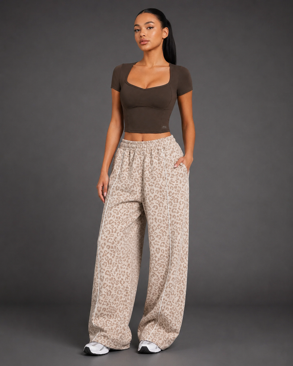 MC Shadow Leopard Wide-Leg Pants